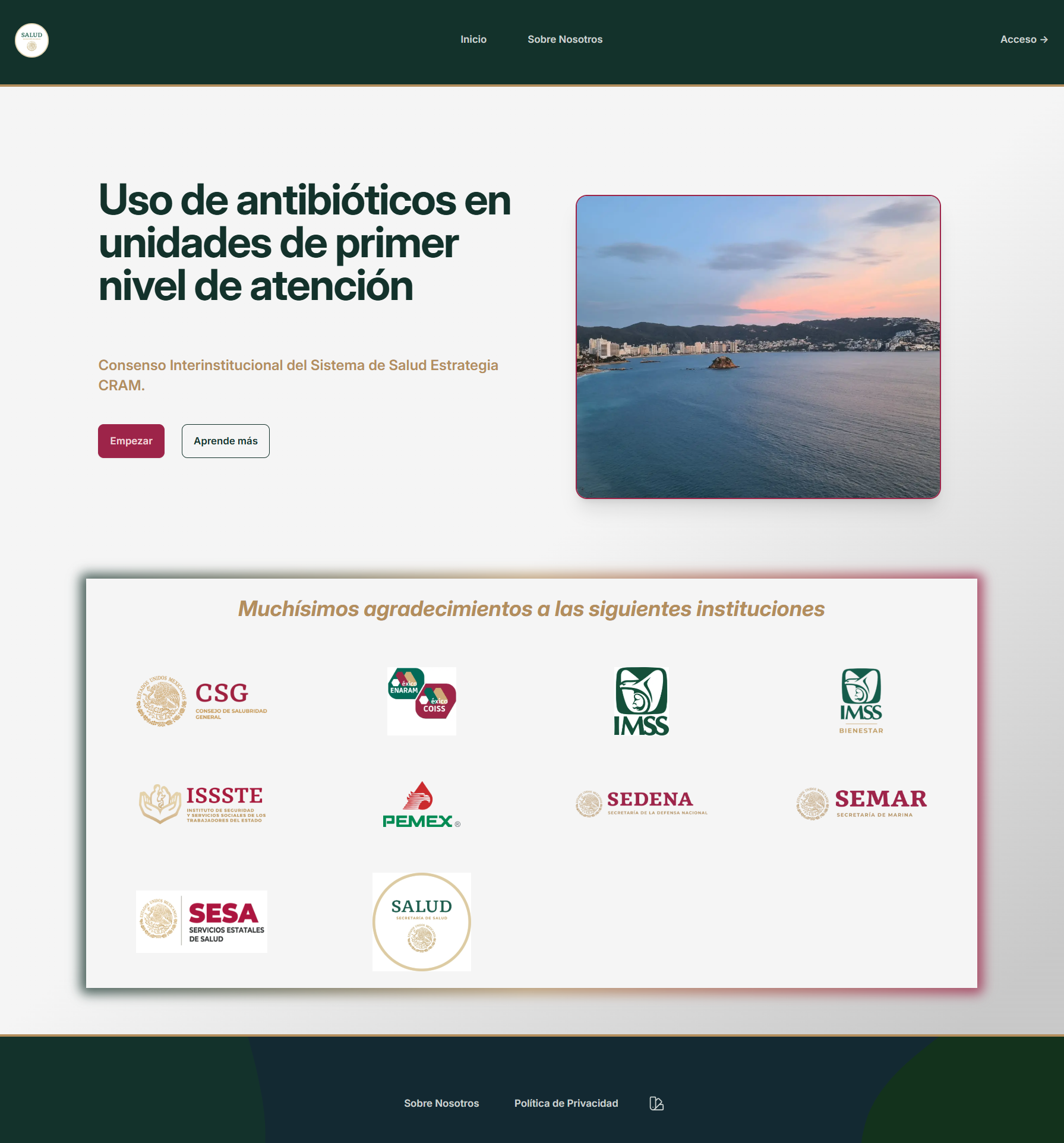 Home page screenshot.